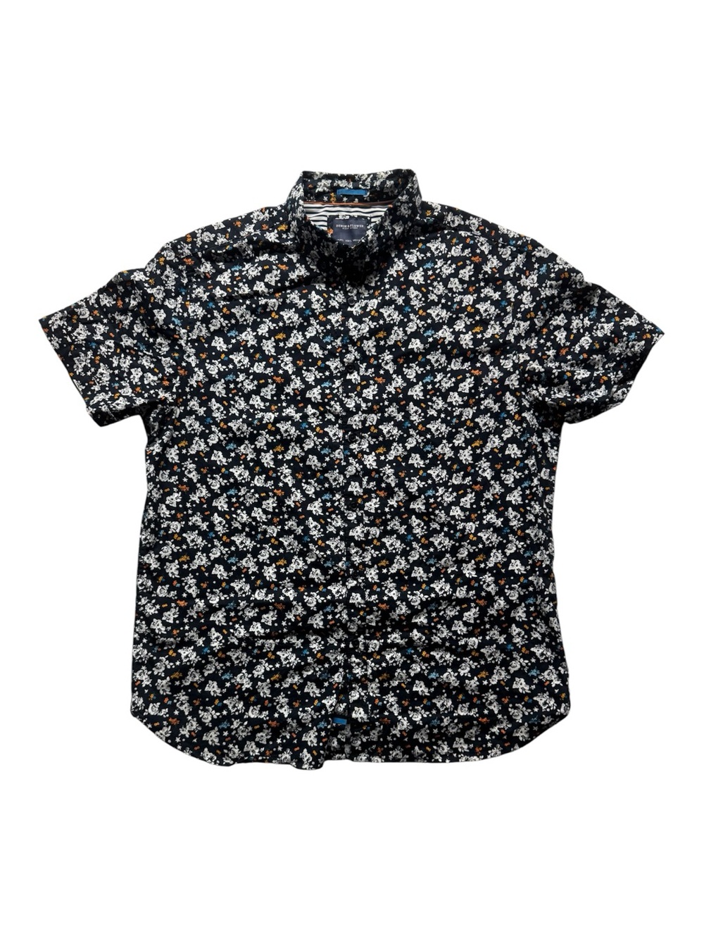 Denim & Flower Ricky Singh Men’s Floral Short Sleeve Button Down Shirt Size L